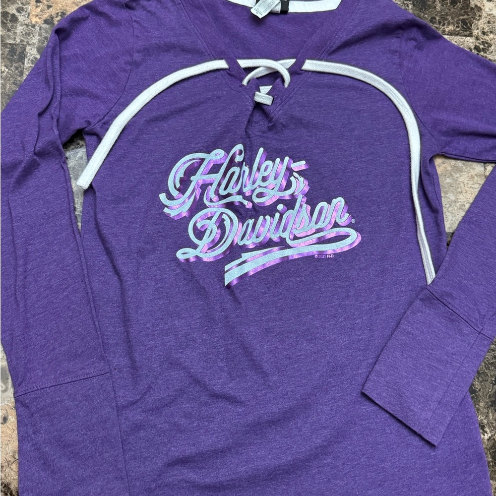 Harley-Davidson Purple and White Ladies Top